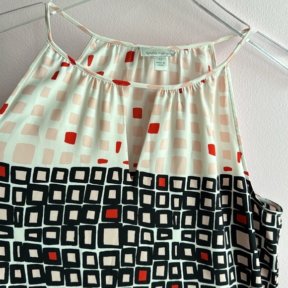 Donna Morgan Dress size 12 Maxi Geometric Red Pink Black - Picture 2 of 6